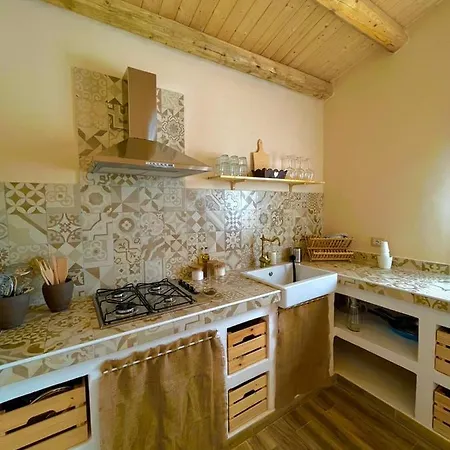 Villa Overlooking Hill New Tipical Sicilian House In Rustic Style With Private Garden And Parking